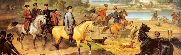 Polowania - Villa La Val zaprasza w Karkonosze na polowanie - Źródło: Wikimedia, Polowanie na jelenia, autor January Suchodolski (1797–1875)